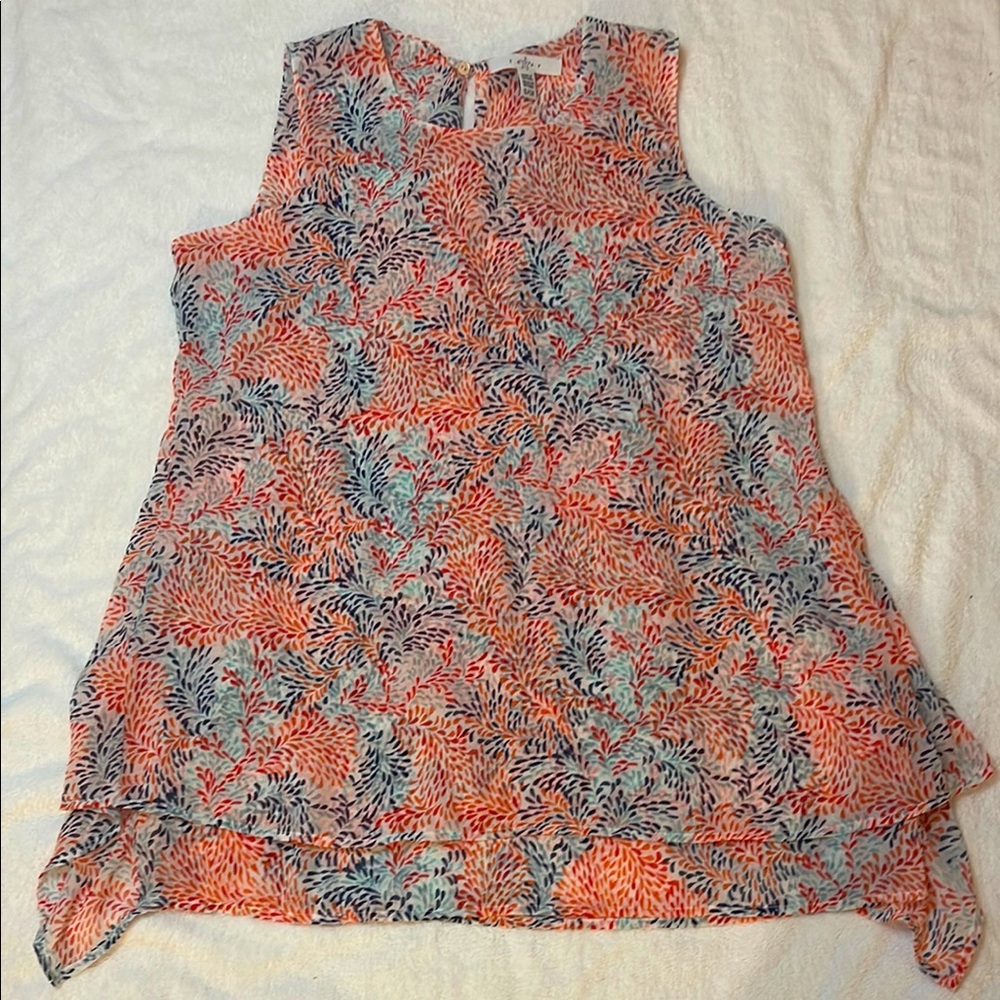 Fever Floral NWOT Sleeveless Top - Multicolor Size Small PTP 19”